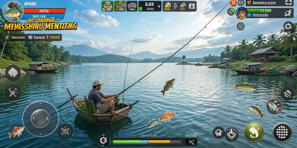Screenshot gameplay AP686 menampilkan pengalaman memancing yang menakjubkan.