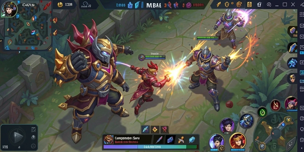 Tangkapan layar menunjukkan aksi intens dalam gameplay MOBA CADAS138.