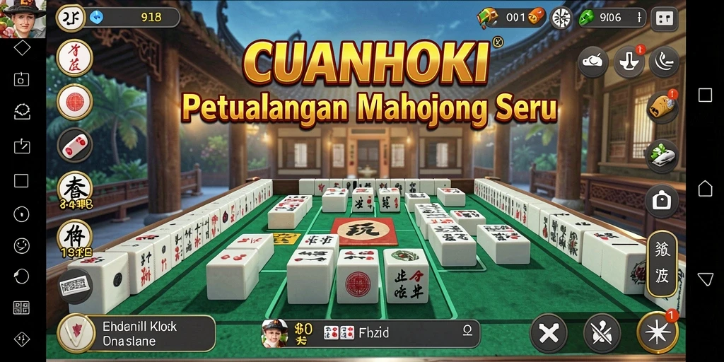 Screenshot utama CUANHOKI menampilkan gameplay seru Mahjong.