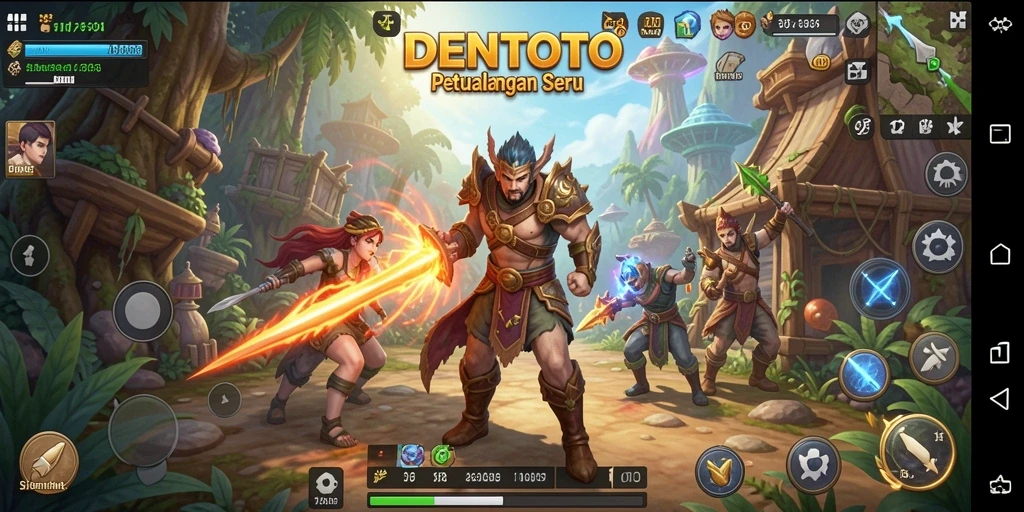 Tampilan gameplay seru dari DENTOTO yang menunjukkan aktivitas interaktif.