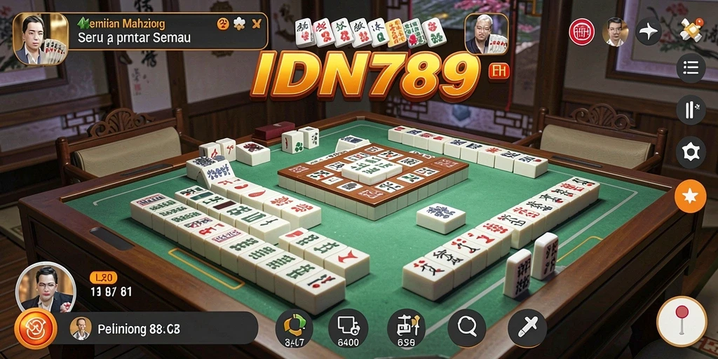 Screenshot IDN789 menunjukkan gameplay Mahjong yang menarik dan menantang.