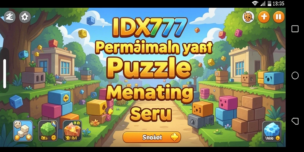 Screenshot gameplay IDX777 menampilkan puzzle yang menarik dan penuh warna.