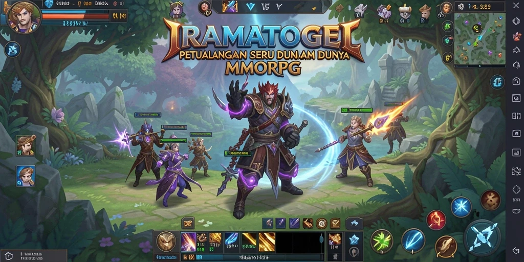 Screenshot gameplay IRAMATOGEL menampilkan aksi pertempuran epik dalam dunia MMORPG.