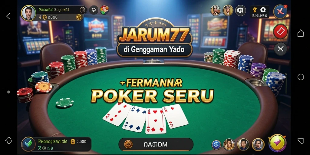 Gambaran gameplay Poker yang mendebarkan di JARUM77.