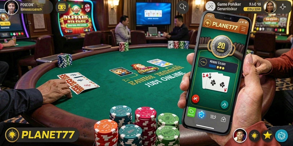 Tampilan utama PLANET77 yang menampilkan gameplay poker seru.