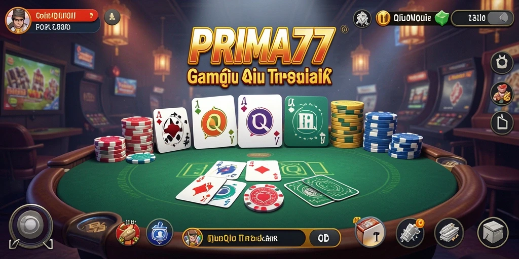 Tampilan gameplay seru PRIMA77 dalam permainan QiuQiu.